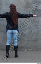 Whole Body Woman T poses White Casual Slim Standing Street photo references